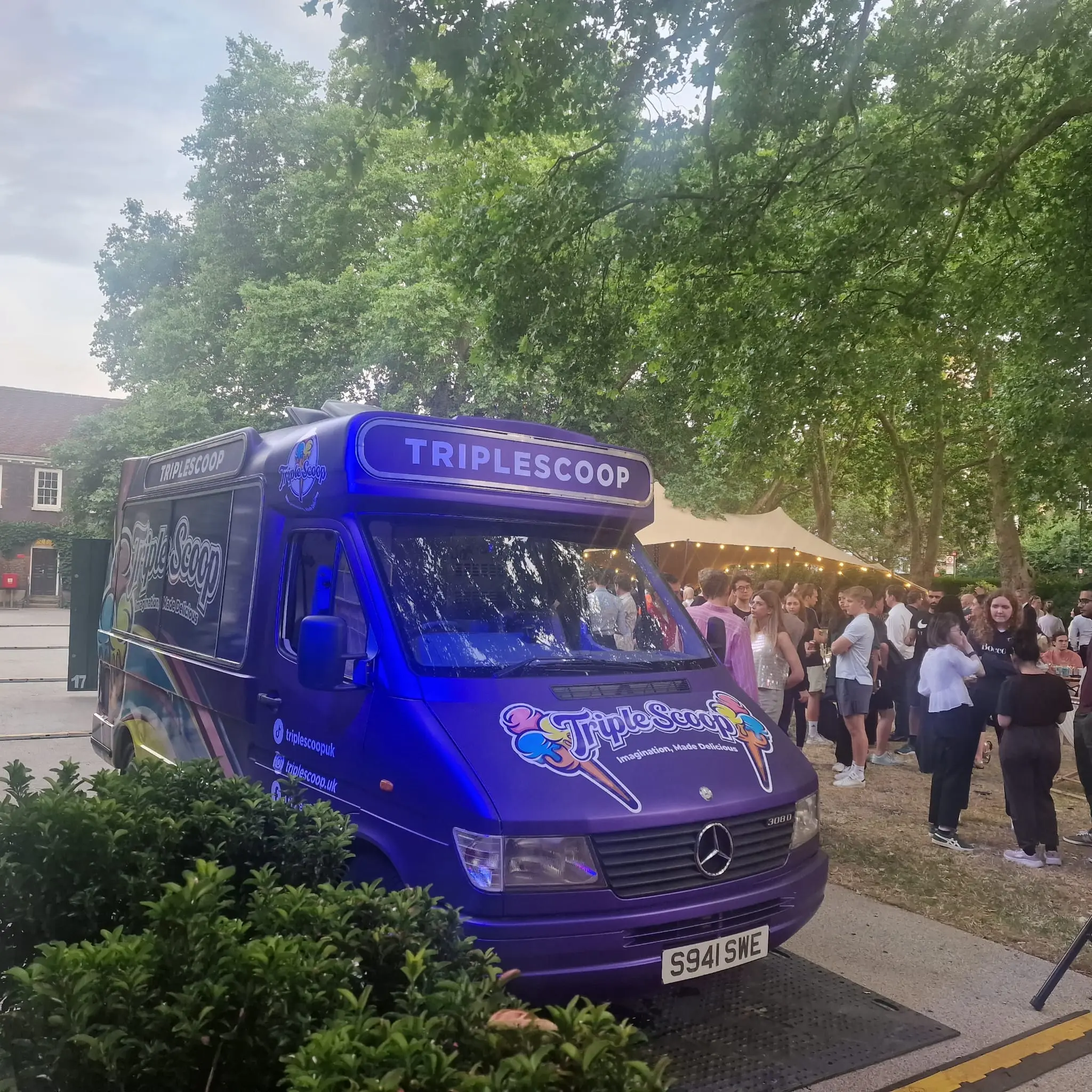 The Triple Scoop van serving at an event